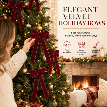Decorate Any Tree Instantly! No-Sag Wire-Tie Velvet Bows