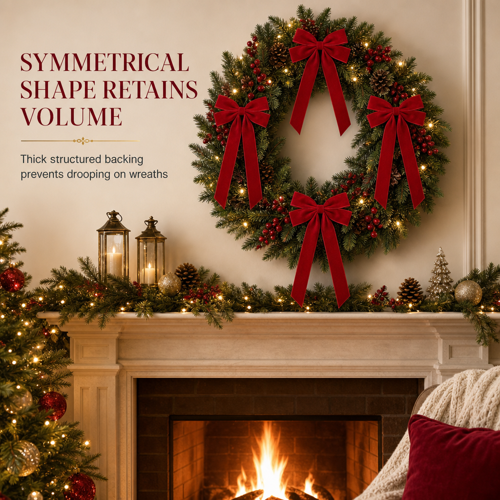 Decorate Any Tree Instantly! No-Sag Wire-Tie Velvet Bows