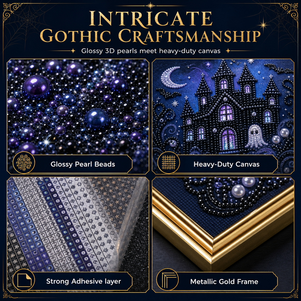 Craft Gothic Masterpieces Instantly! No-Mess 3D Pearl Art Kit