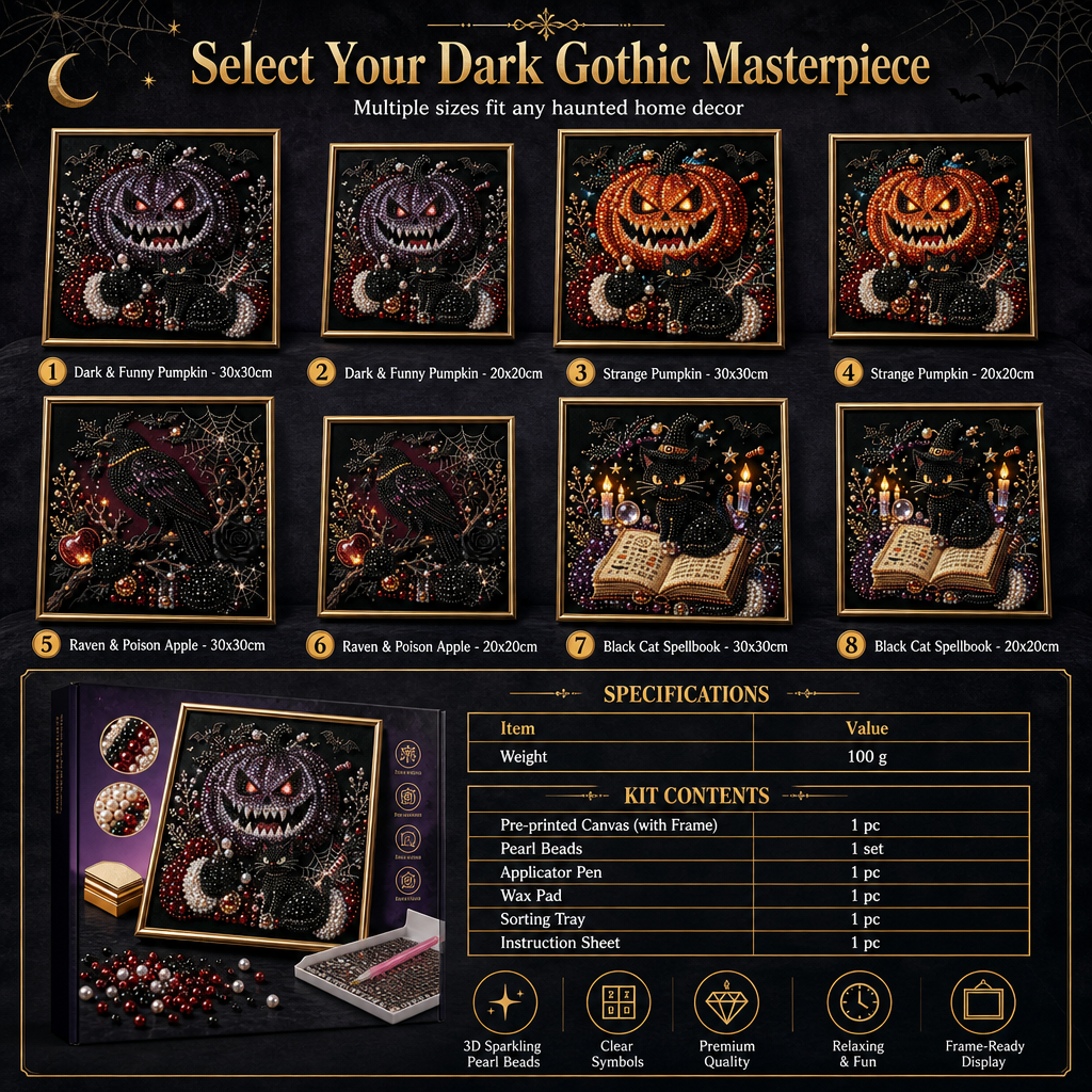 Craft Gothic Masterpieces Instantly! No-Mess 3D Pearl Art Kit