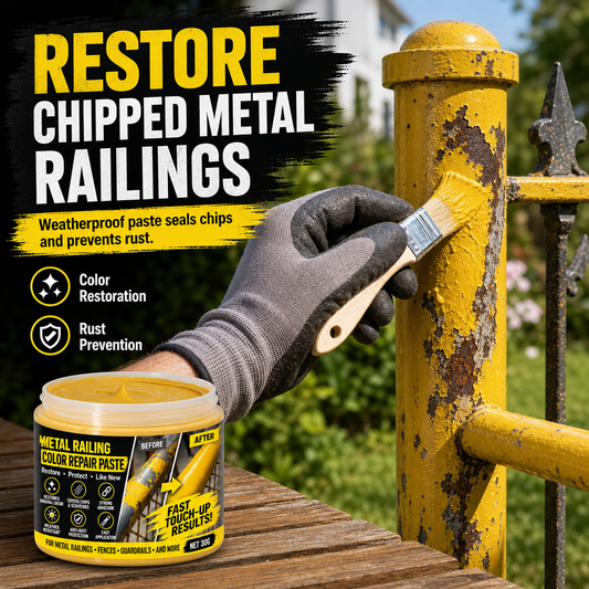 Restore Railings Instantly! No-Rust Yellow Repair Paste