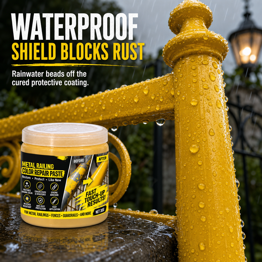 Restore Railings Instantly! No-Rust Yellow Repair Paste