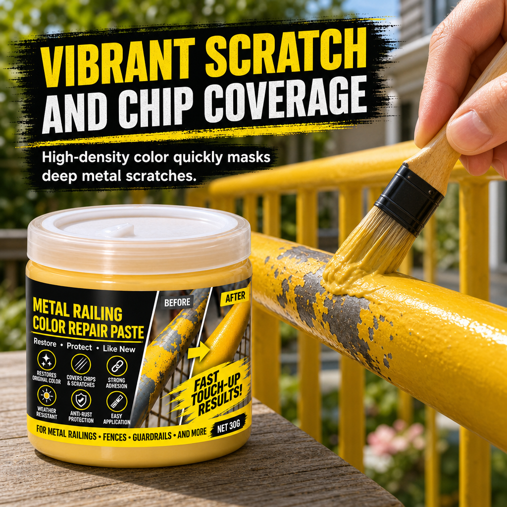 Restore Railings Instantly! No-Rust Yellow Repair Paste