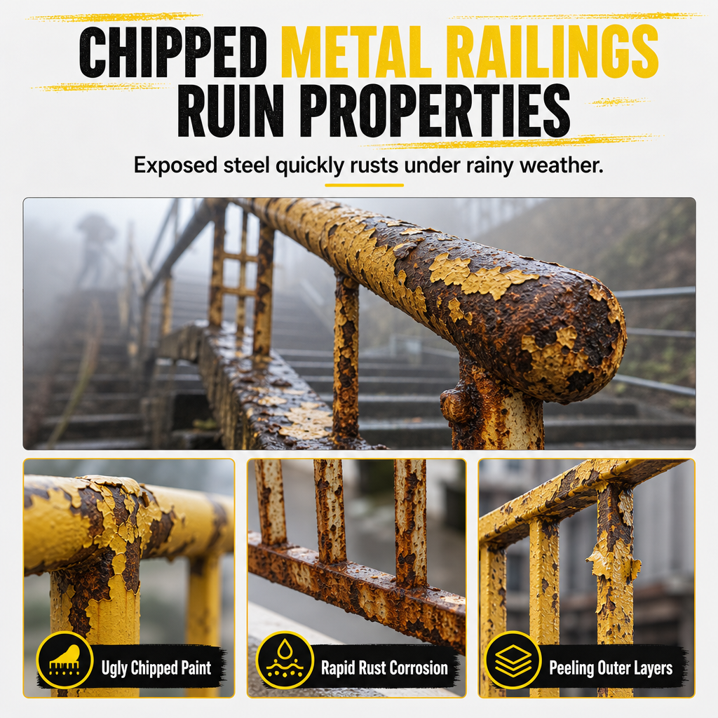 Restore Railings Instantly! No-Rust Yellow Repair Paste