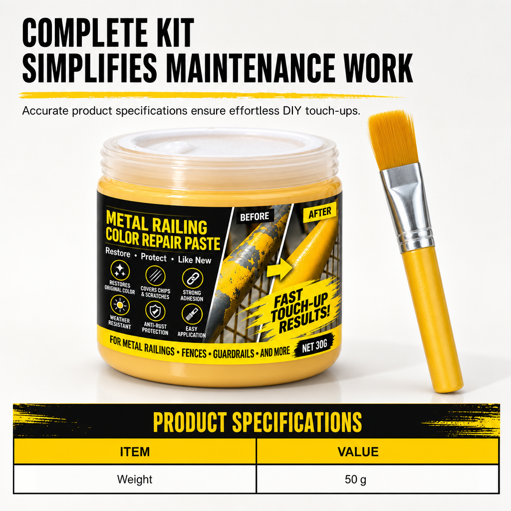 Restore Railings Instantly! No-Rust Yellow Repair Paste