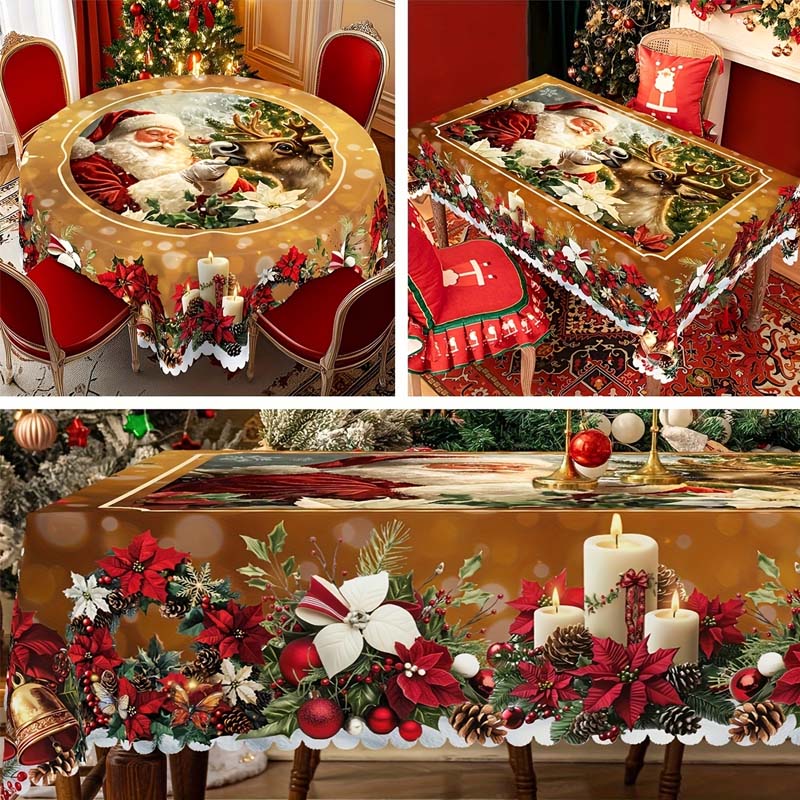 Dress Any Table Instantly! No-Fuss Reusable Christmas Tablecloth