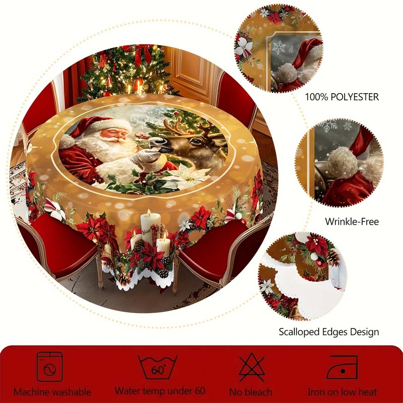 Dress Any Table Instantly! No-Fuss Reusable Christmas Tablecloth
