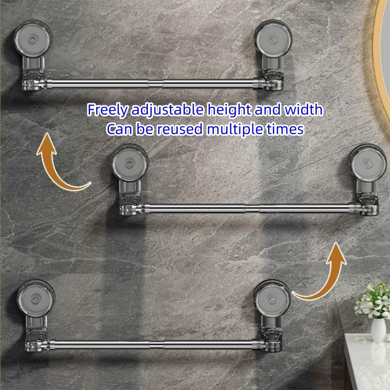 Hang Towels Instantly! No-Drill Adjustable Suction Bar