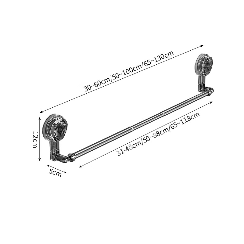 Hang Towels Instantly! No-Drill Adjustable Suction Bar
