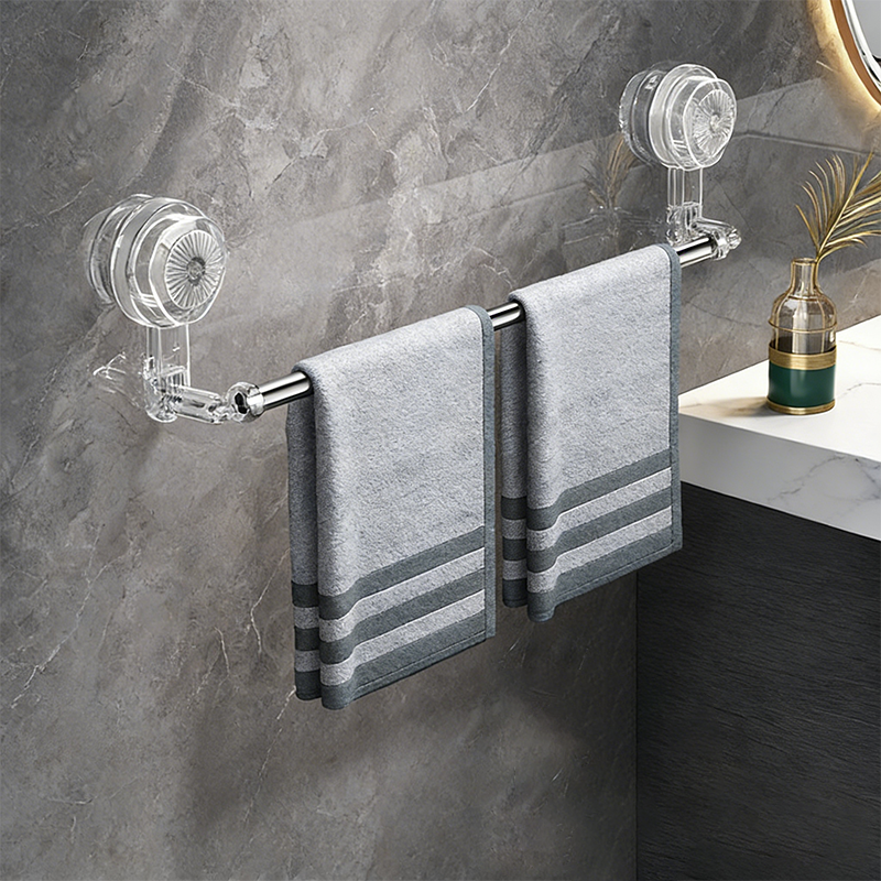 Hang Towels Instantly! No-Drill Adjustable Suction Bar
