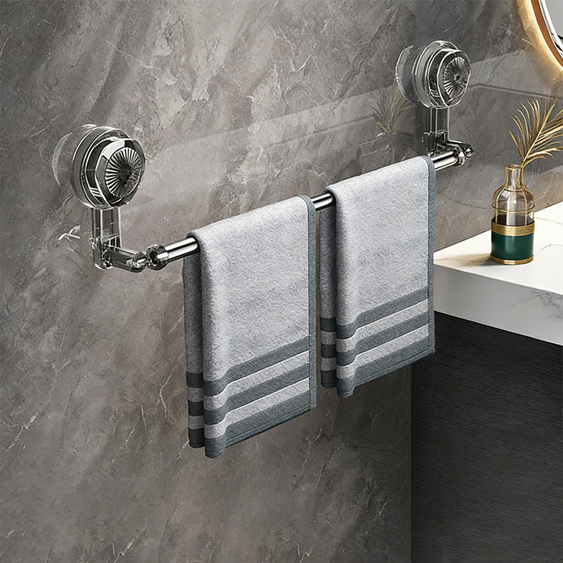 Hang Towels Instantly! No-Drill Adjustable Suction Bar