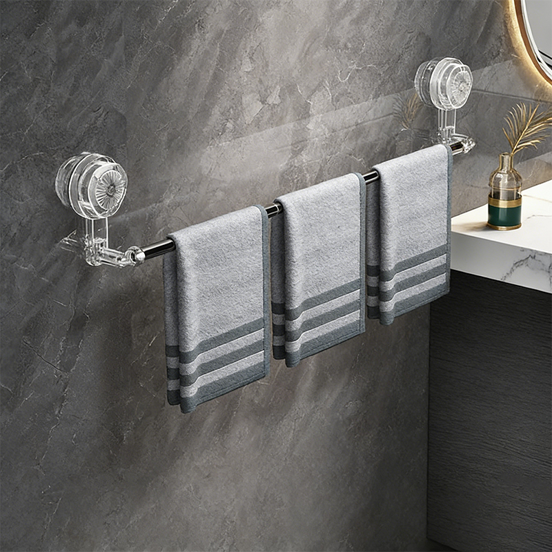 Hang Towels Instantly! No-Drill Adjustable Suction Bar