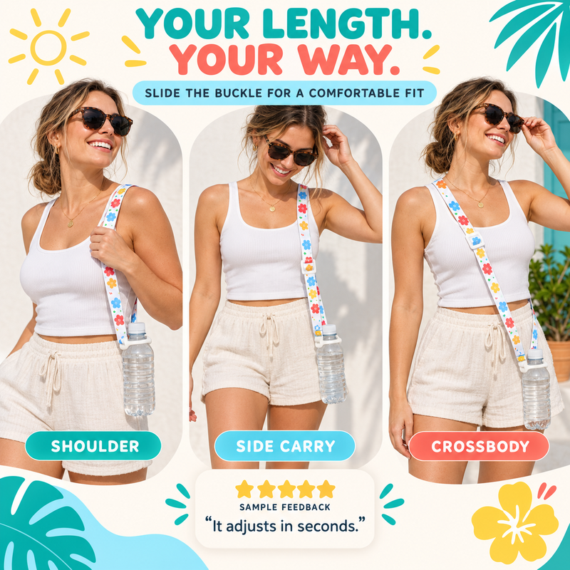 Carry Any Bottle Instantly! No-Hands Adjustable Bottle Strap