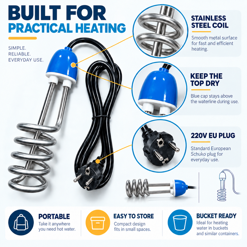 Heat Water Instantly! No-Wait Portable Immersion Heater