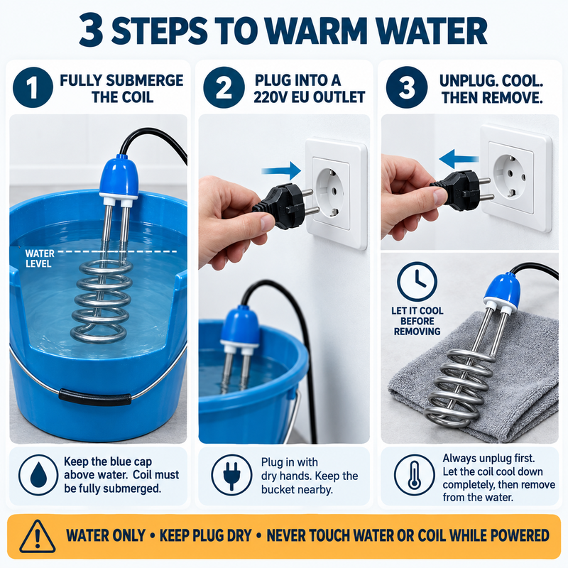 Heat Water Instantly! No-Wait Portable Immersion Heater