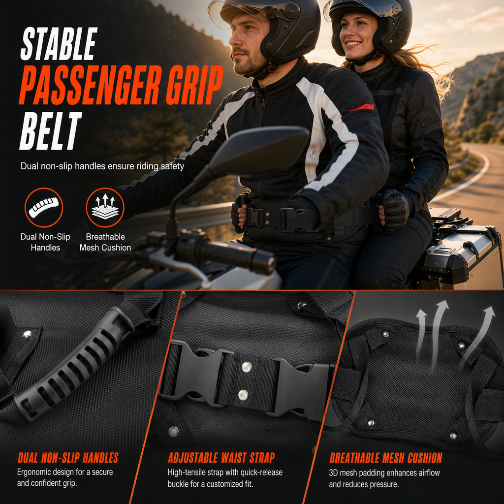 Secure Passengers Instantly! Heavy-Duty Powersports Grip Belt