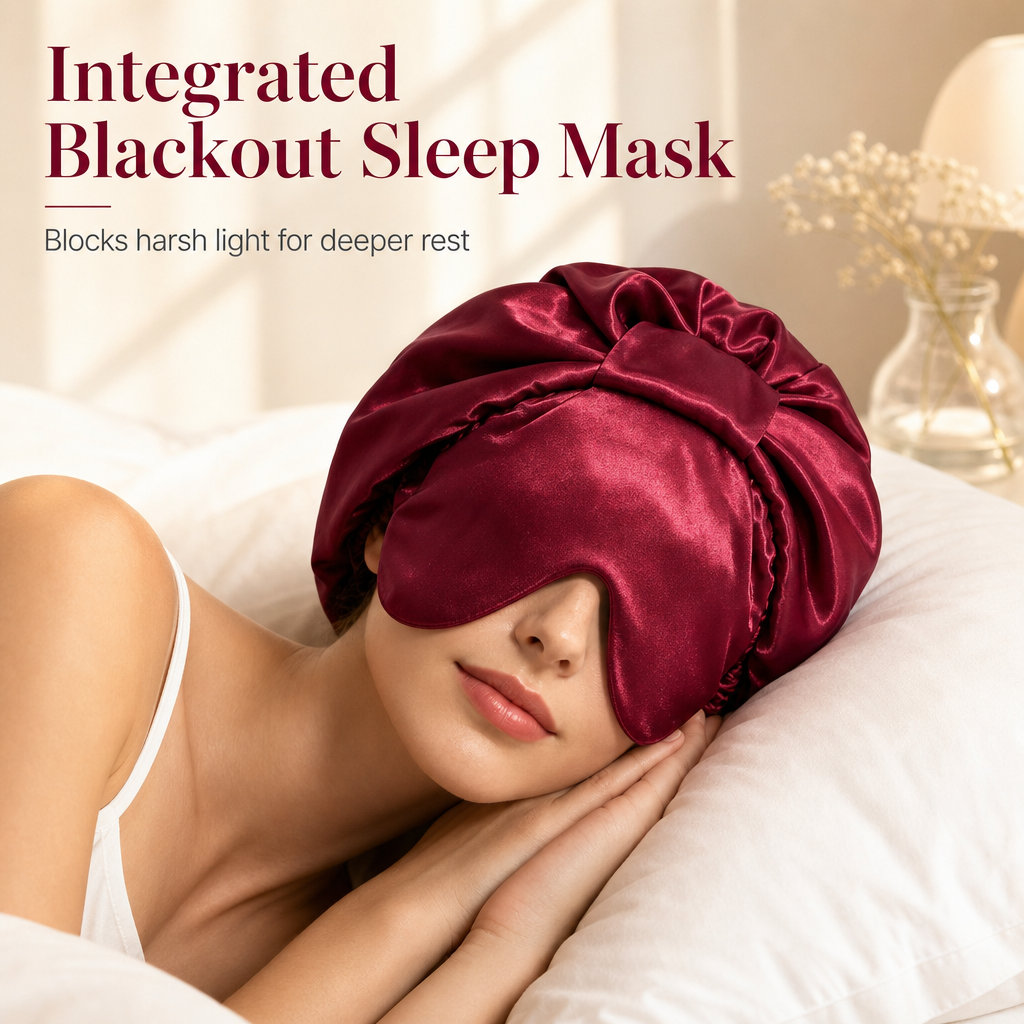 Sleep Frizz-Free Instantly! No-Tangle 2-in-1 Satin Bonnet