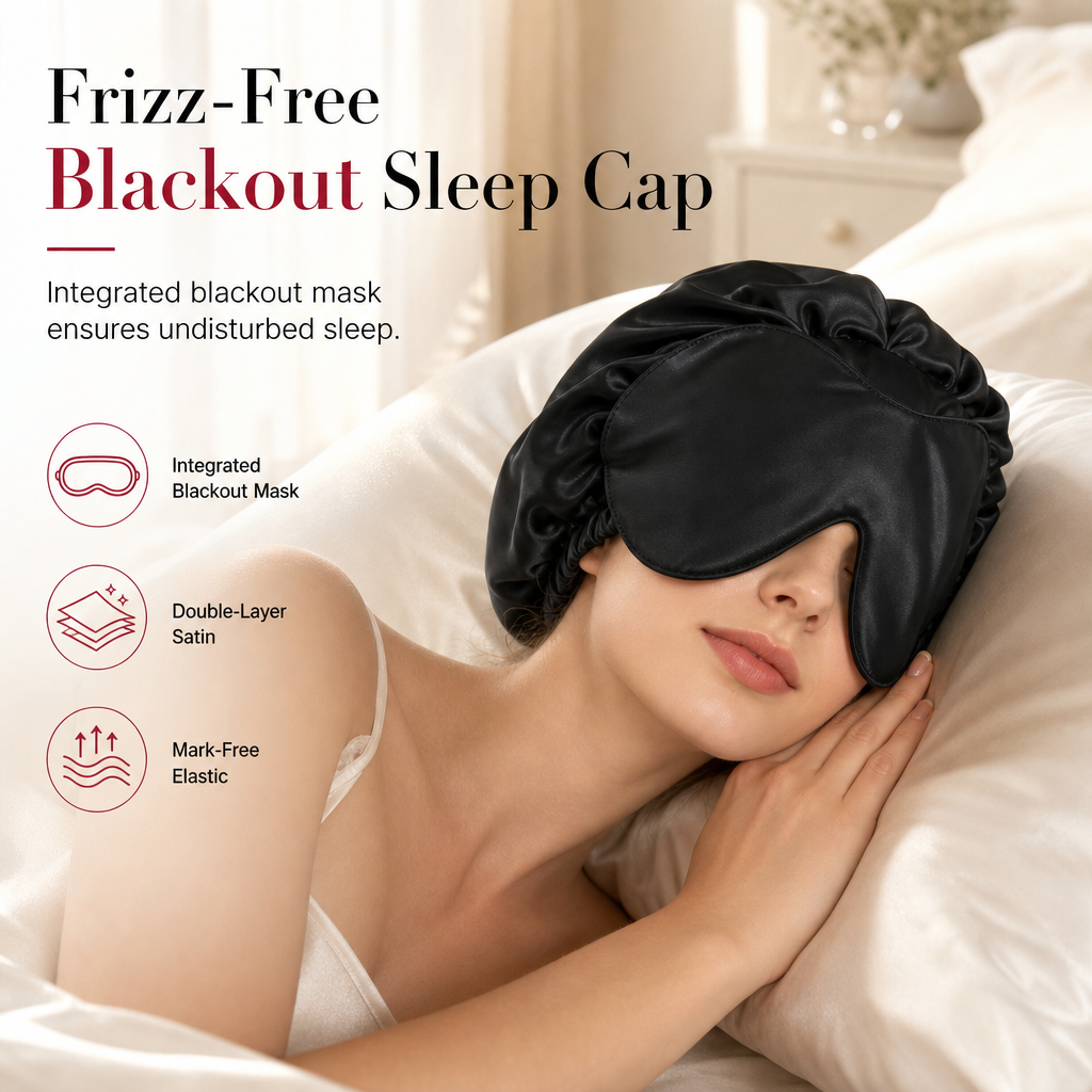 Sleep Frizz-Free Instantly! No-Tangle 2-in-1 Satin Bonnet