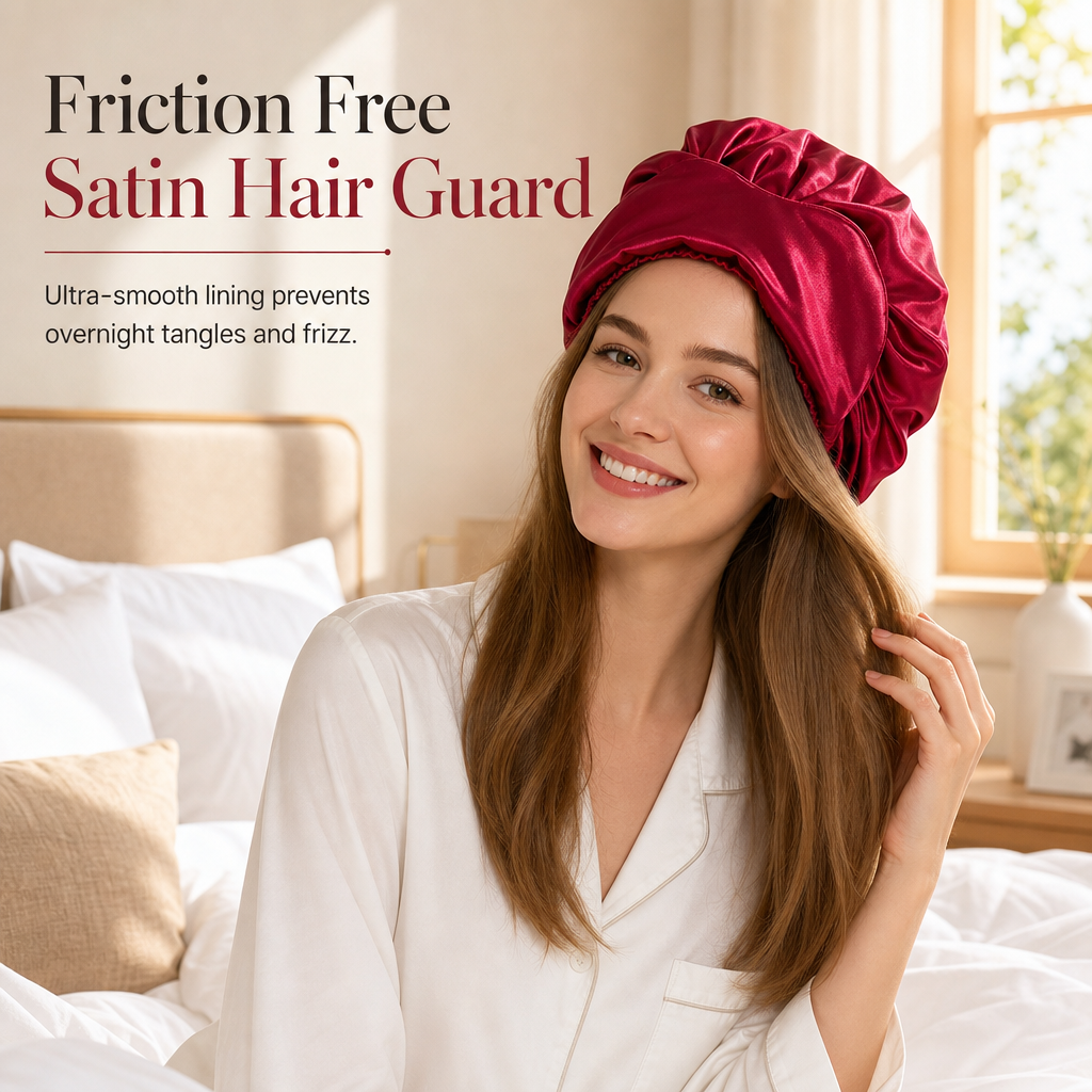Sleep Frizz-Free Instantly! No-Tangle 2-in-1 Satin Bonnet