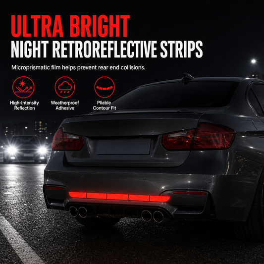 Be Seen Instantly! No-Dark Reflective Bumper Strips