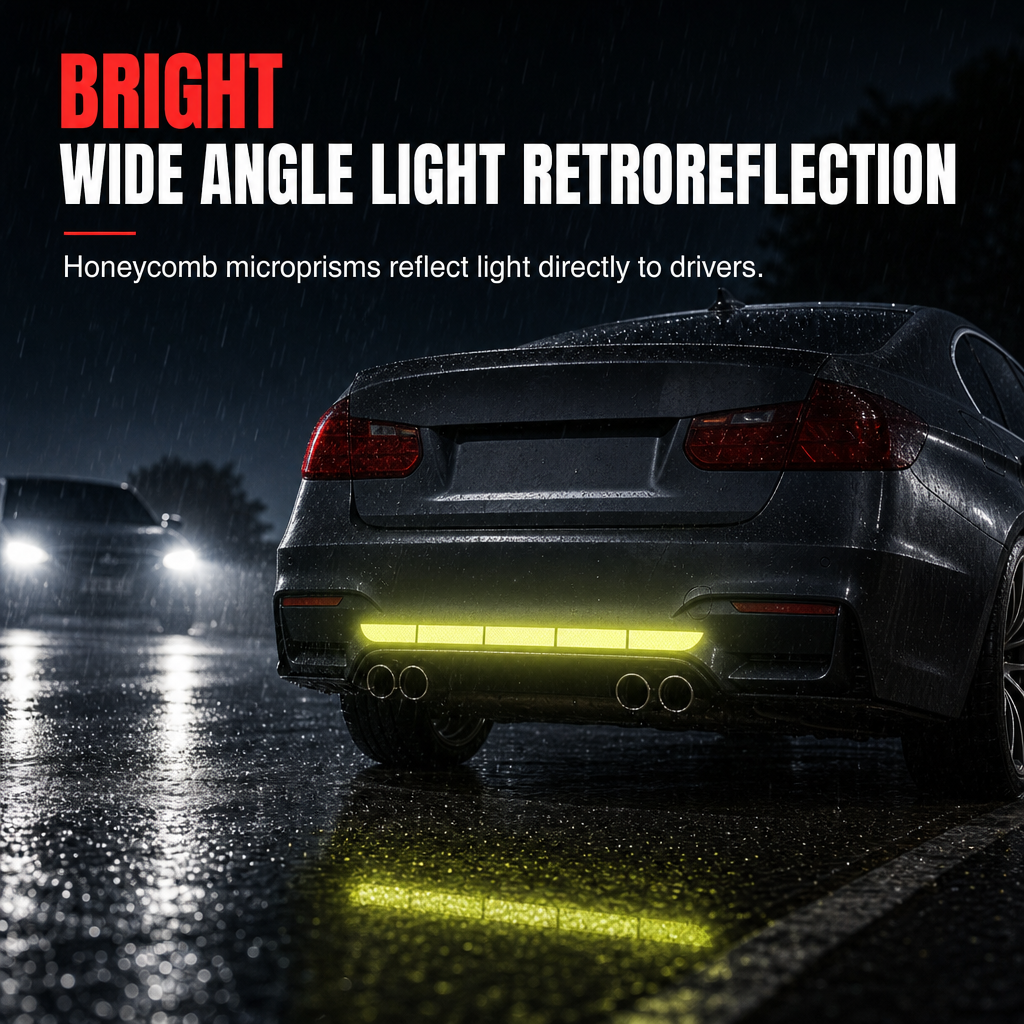 Be Seen Instantly! No-Dark Reflective Bumper Strips