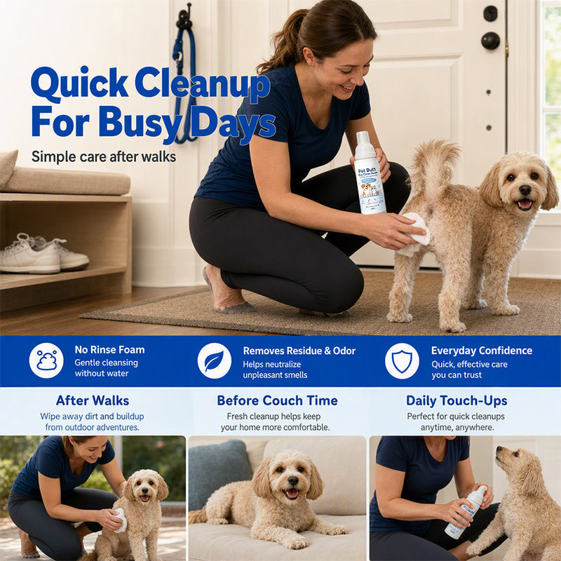 Refresh Pet Fur Instantly! No-Rinse Quick Hygiene Foam