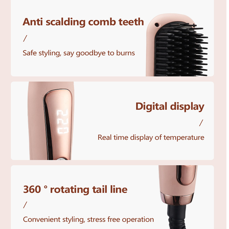 Style Smoothly Instantly! No-Tug LCD Heated Styling Brush