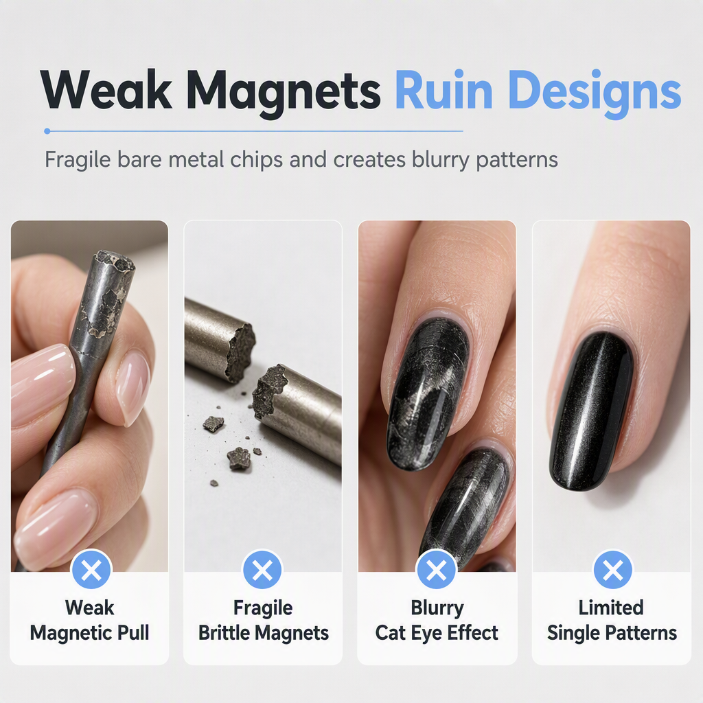 Style Any Nail Pattern Instantly! No-Crack Strong Magnet Wand