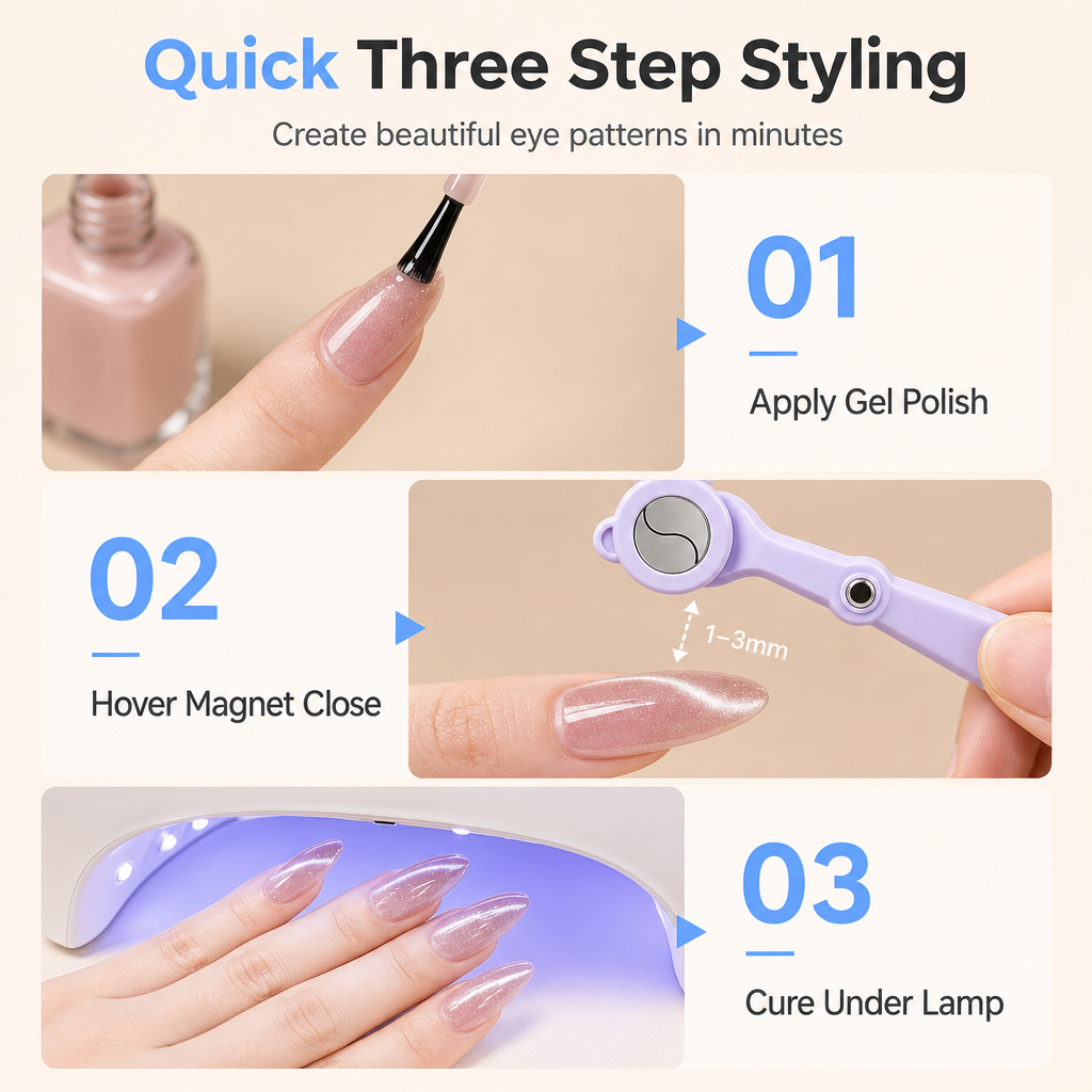 Style Any Nail Pattern Instantly! No-Crack Strong Magnet Wand