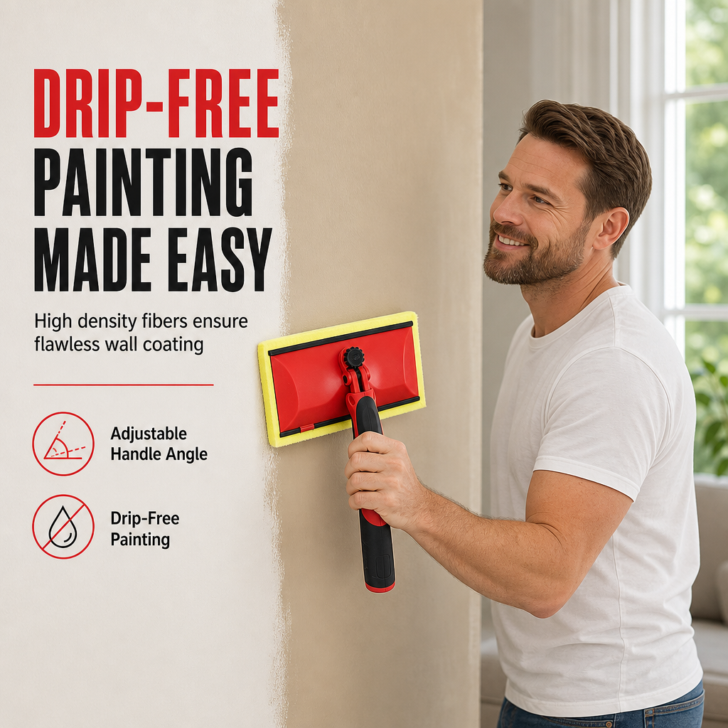 Paint Any Wall Instantly! No-Drip Lockable Pad Brush