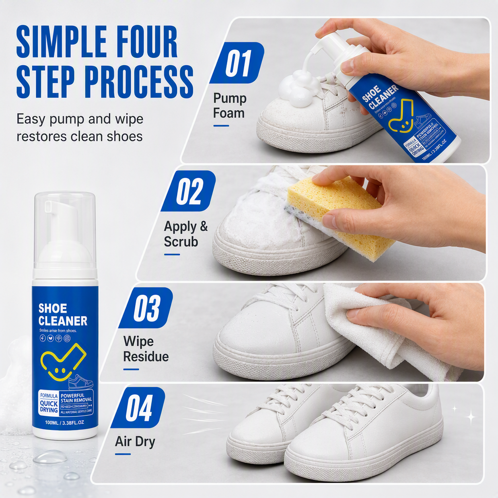 Clean Shoes Instantly! Waterless Foam Shoe Cleaning Mousse