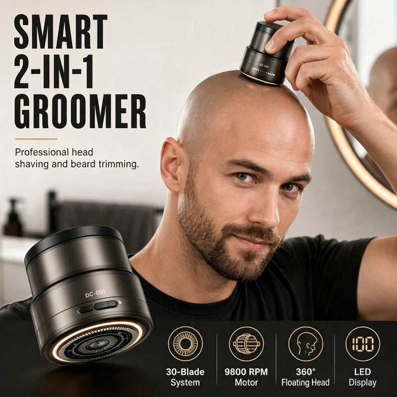 Shave Bald Instantly! No-Irritation 30-Blade Floating Clipper