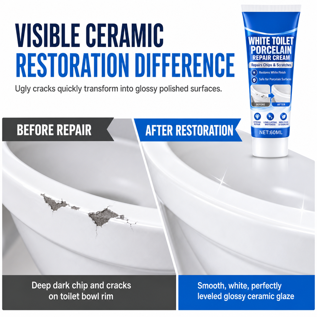 Restore Chipped Ceramic Instantly! No-Mess Glossy Repair Paste