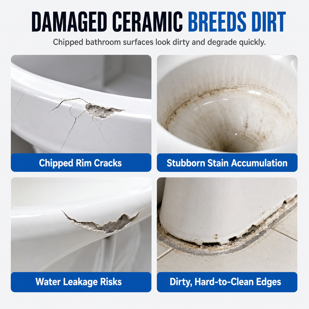 Restore Chipped Ceramic Instantly! No-Mess Glossy Repair Paste