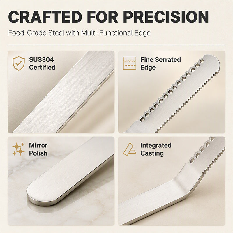 Professional 304 Stainless Steel 3-in-1 Butter Knife and Spreader
