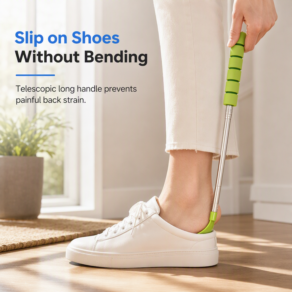 Telescopic Stainless Steel Long-Handle Shoe Horn