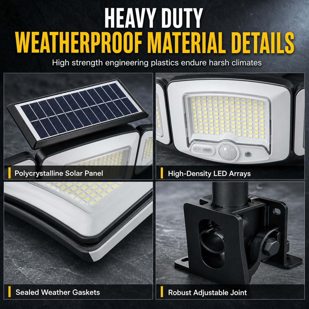 Solar 3-Head Motion Sensor Light