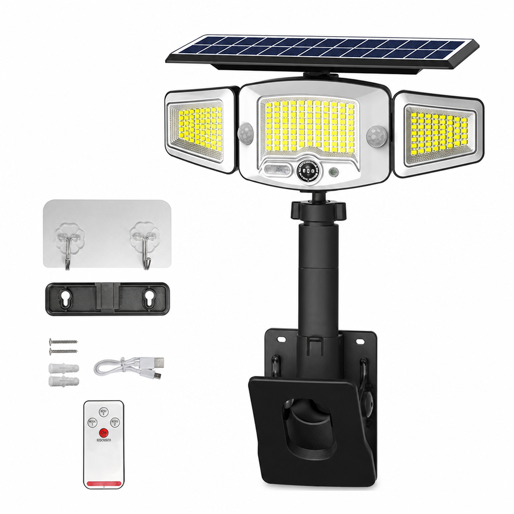 Solar 3-Head Motion Sensor Light