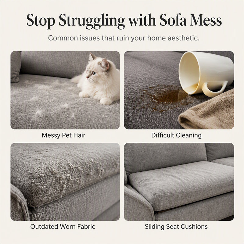 Drape Any Sofa Instantly! No-Slip Herringbone Chenille Throw