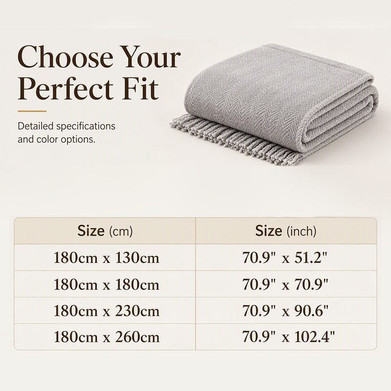 Drape Any Sofa Instantly! No-Slip Herringbone Chenille Throw