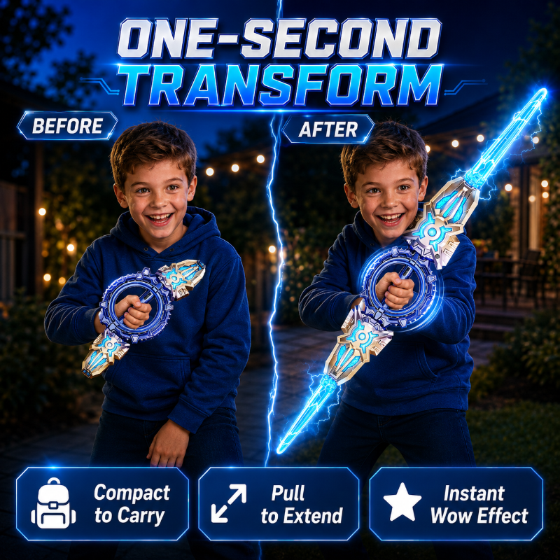 Glow & Battle Instantly! Rechargeable Double-Blade Light Up Sword