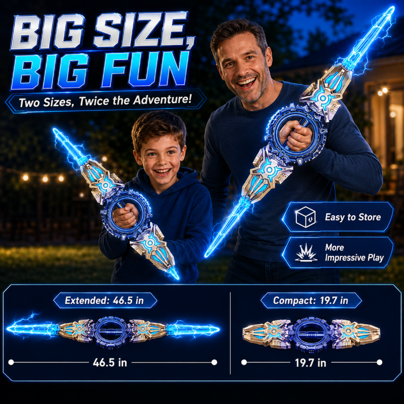 Glow & Battle Instantly! Rechargeable Double-Blade Light Up Sword