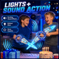 Glow & Battle Instantly! Rechargeable Double-Blade Light Up Sword