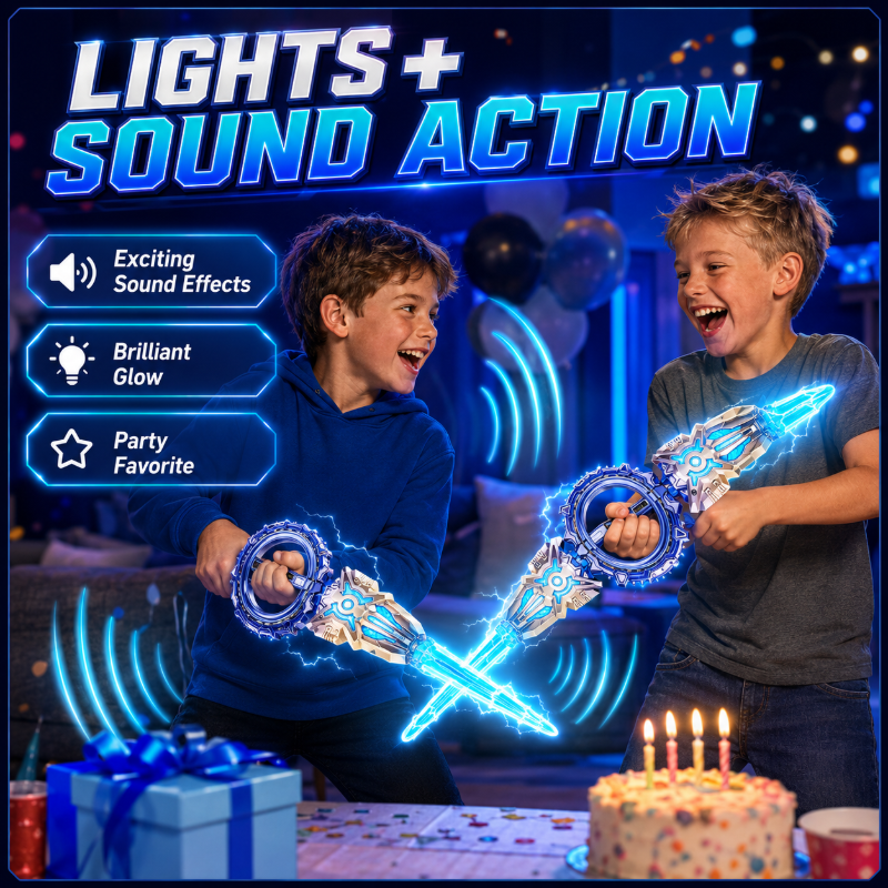 Glow & Battle Instantly! Rechargeable Double-Blade Light Up Sword