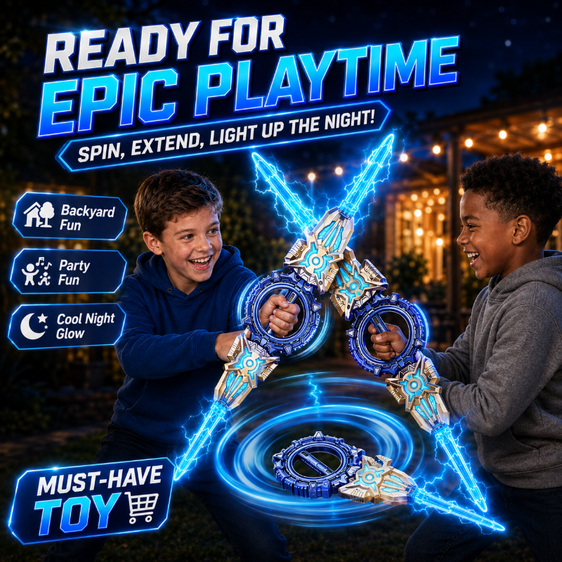Glow & Battle Instantly! Rechargeable Double-Blade Light Up Sword
