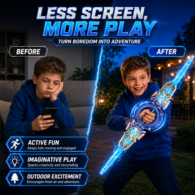 Glow & Battle Instantly! Rechargeable Double-Blade Light Up Sword