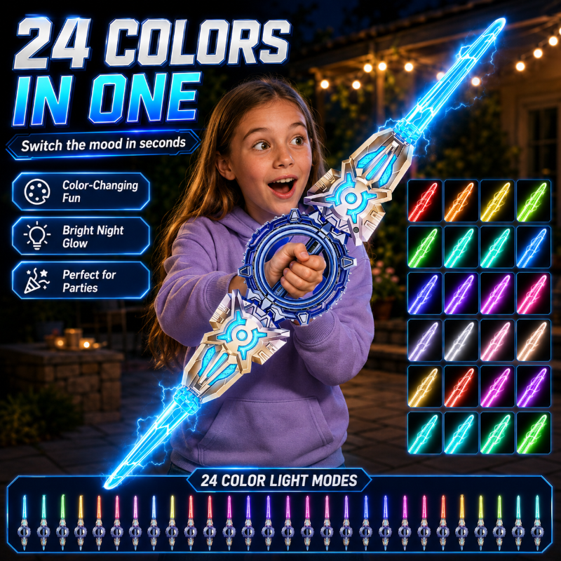 Glow & Battle Instantly! Rechargeable Double-Blade Light Up Sword
