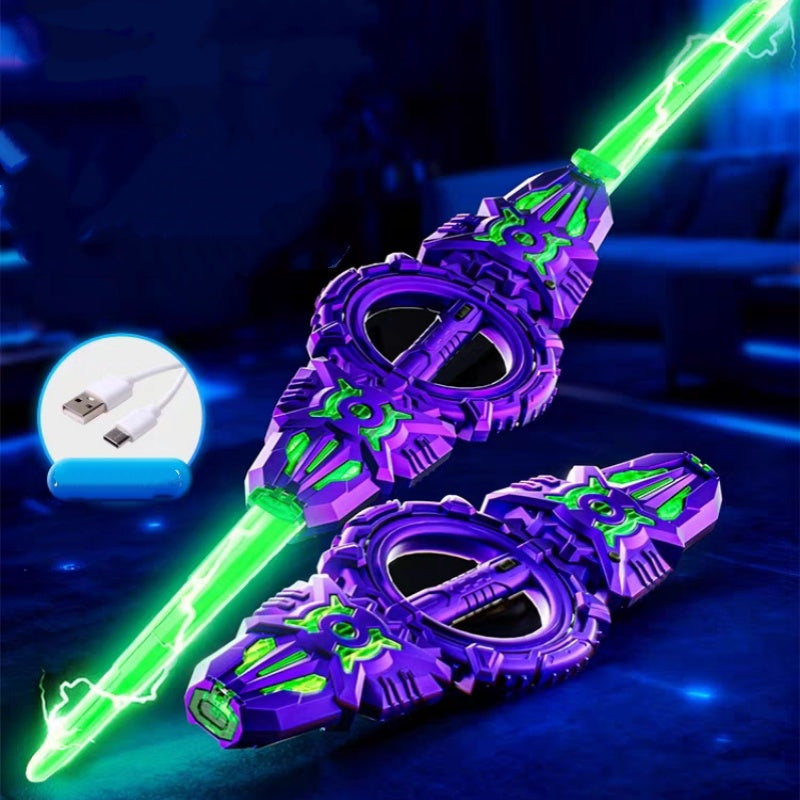 Glow & Battle Instantly! Rechargeable Double-Blade Light Up Sword