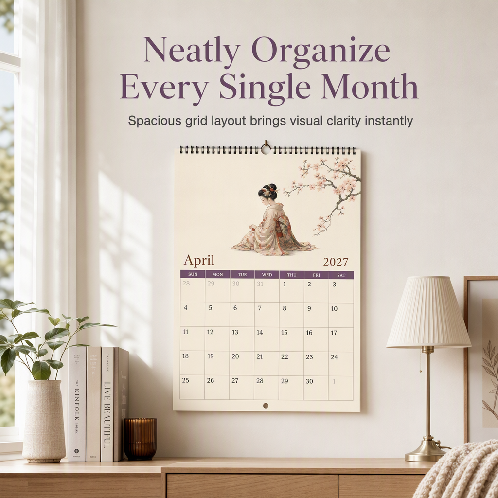Plan 2027 Instantly! No-Bleed Flat-Hang Wall Calendar