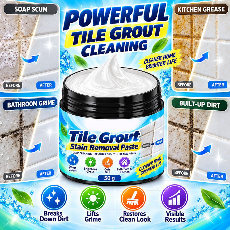 🧽 Tile Gap Stain Remover Paste – Easily Remove Dirt from Grout Lines & Tile Gaps